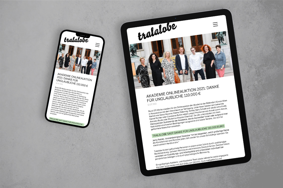 Tralalobe Website Newsbeitrag